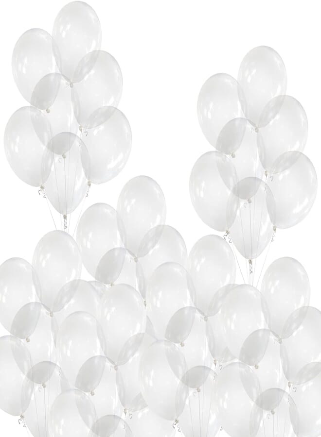 50Pc 10inch Mini Clear Balloons Small Transparent Latex Balloon to Fill,Stuffing Balloons Decorative Round Balloon Birthday Party Balloon Helium Balloons for Photo Shoot,Baby Shower,Wedding Decoration