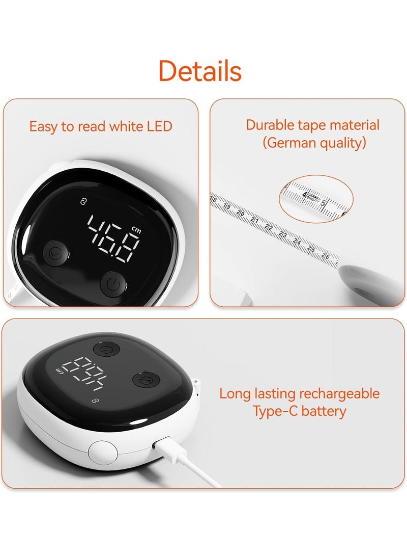 WELLAND Smart Body Tape Measure - Bluetooth Body Fat BMI Tool with LED HD Display & Auto-Retract | Fitness & Weight Loss Tracker for Waist/HIPS/Arms - Image 2