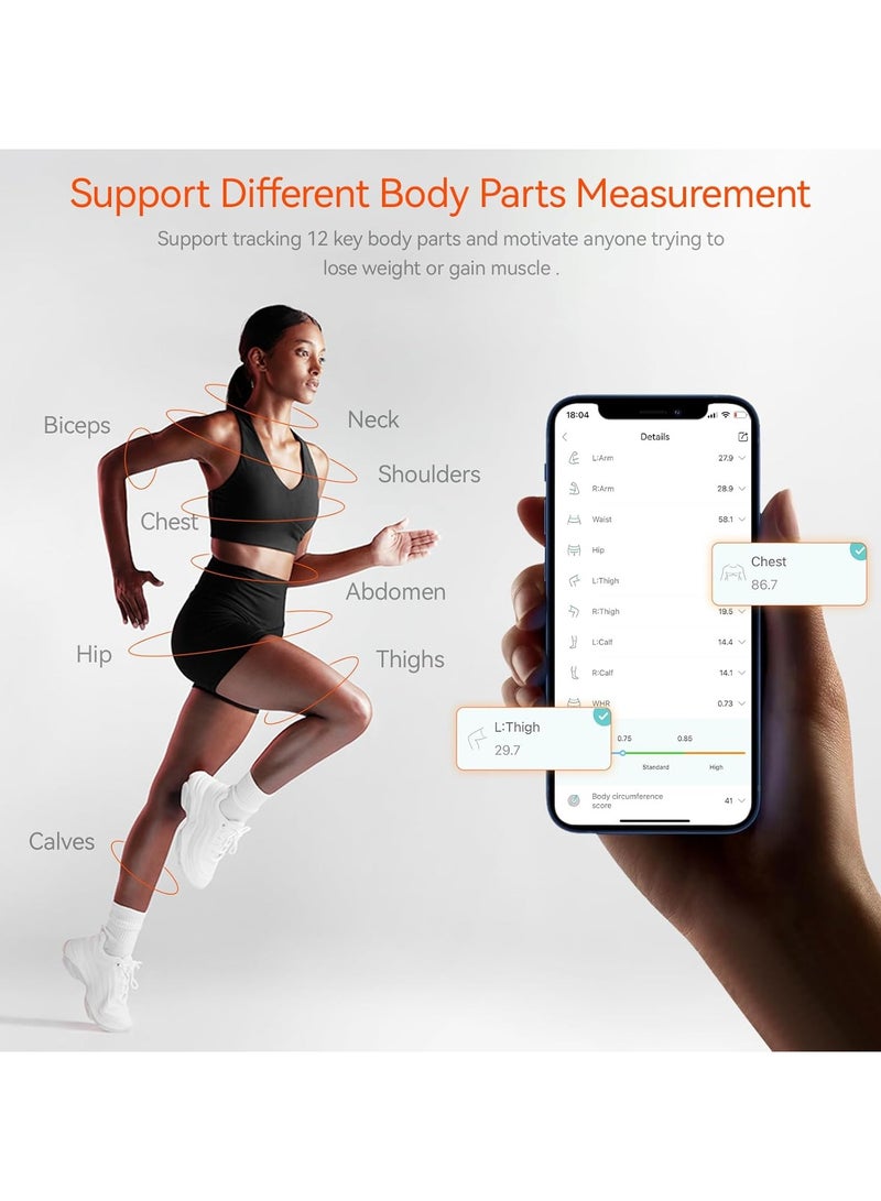 WELLAND Smart Body Tape Measure - Bluetooth Body Fat BMI Tool with LED HD Display & Auto-Retract | Fitness & Weight Loss Tracker for Waist/HIPS/Arms - Image 5