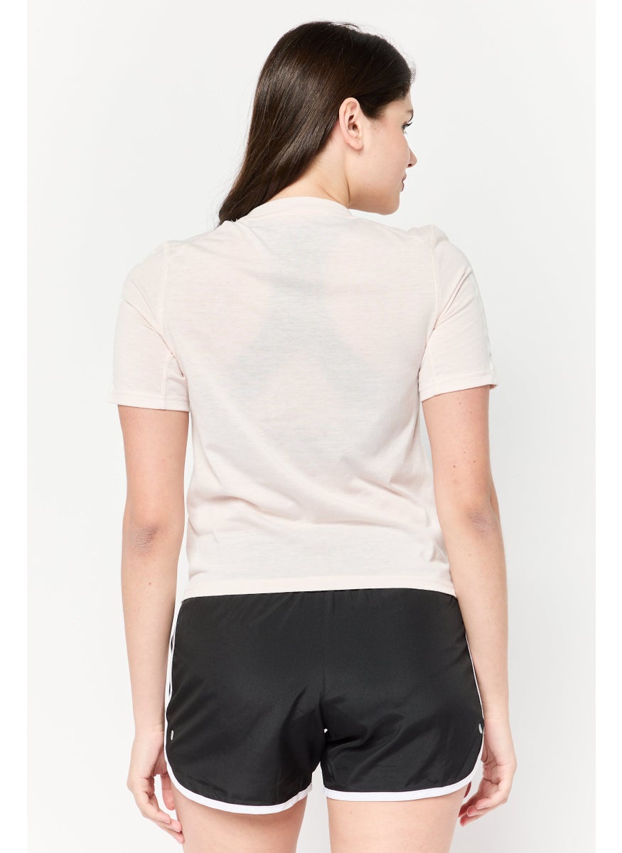 Adidas - Women Slim Fit Short Sleeve Training T-shirts, Peach - Image 1