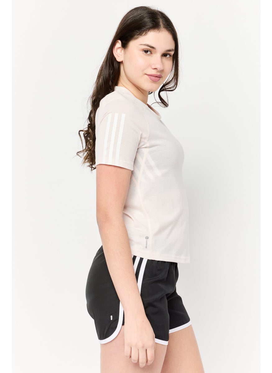 Adidas - Women Slim Fit Short Sleeve Training T-shirts, Peach - Image 1