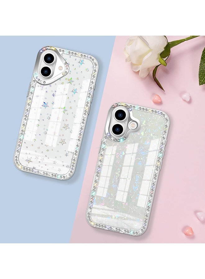 دبليو أف أف أو متوافق مع غلاف iPhone 17 - غلاف هاتف مرصع بالماس ثلاثي الأبعاد - غلاف شفاف لامع بالماس - غلاف مقاوم للانزلاق والصدمات - تصميم نجوم - Image 5