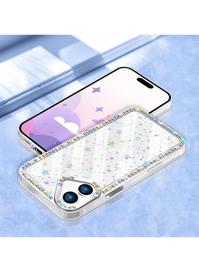دبليو أف أف أو متوافق مع غلاف iPhone 17 - غلاف هاتف مرصع بالماس ثلاثي الأبعاد - غلاف شفاف لامع بالماس - غلاف مقاوم للانزلاق والصدمات - تصميم نجوم - Image 4