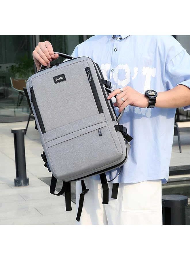 HIKE Expandable Premium Computer Backpack Water Resistant Shoulder Daypack with 360° Degree Opening Compartment and Built in USB Port for Travel/Business/College HKY3730 - Image 2