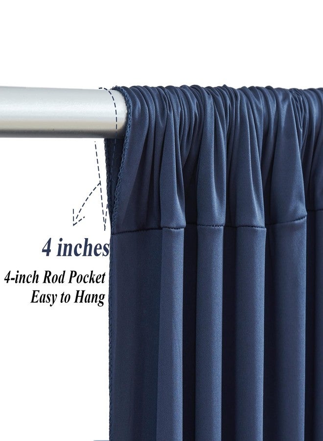 Shillance 10x10ft Navy Blue Backdrop Curtains with Lights String for Baby Shower, Wrinkle Free Curtains Backdrop for Birthday Party, Polyester Backdrop Drapes for Wedding Photo Shoot (5 x 10ft,2 Panels) - Image 3