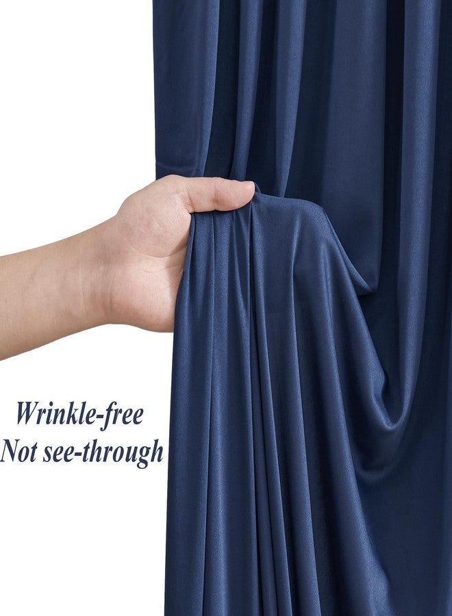 Shillance 10x10ft Navy Blue Backdrop Curtains with Lights String for Baby Shower, Wrinkle Free Curtains Backdrop for Birthday Party, Polyester Backdrop Drapes for Wedding Photo Shoot (5 x 10ft,2 Panels) - Image 4