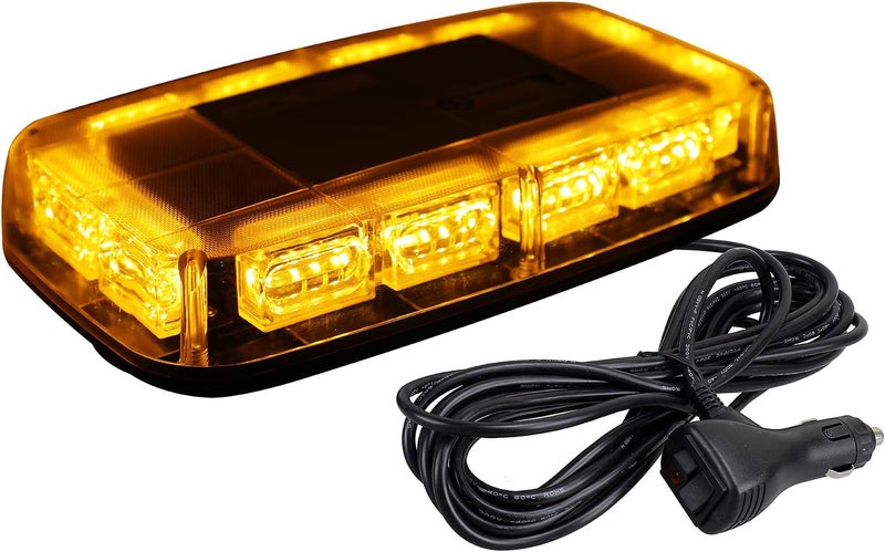 ASPL 48LED Roof Top Strobe Lights - High Visibility Emergency Safety Warning LED Mini Strobe Light Bar with Magnetic Base for 12-24V Vehicles (Amber) - Image 1