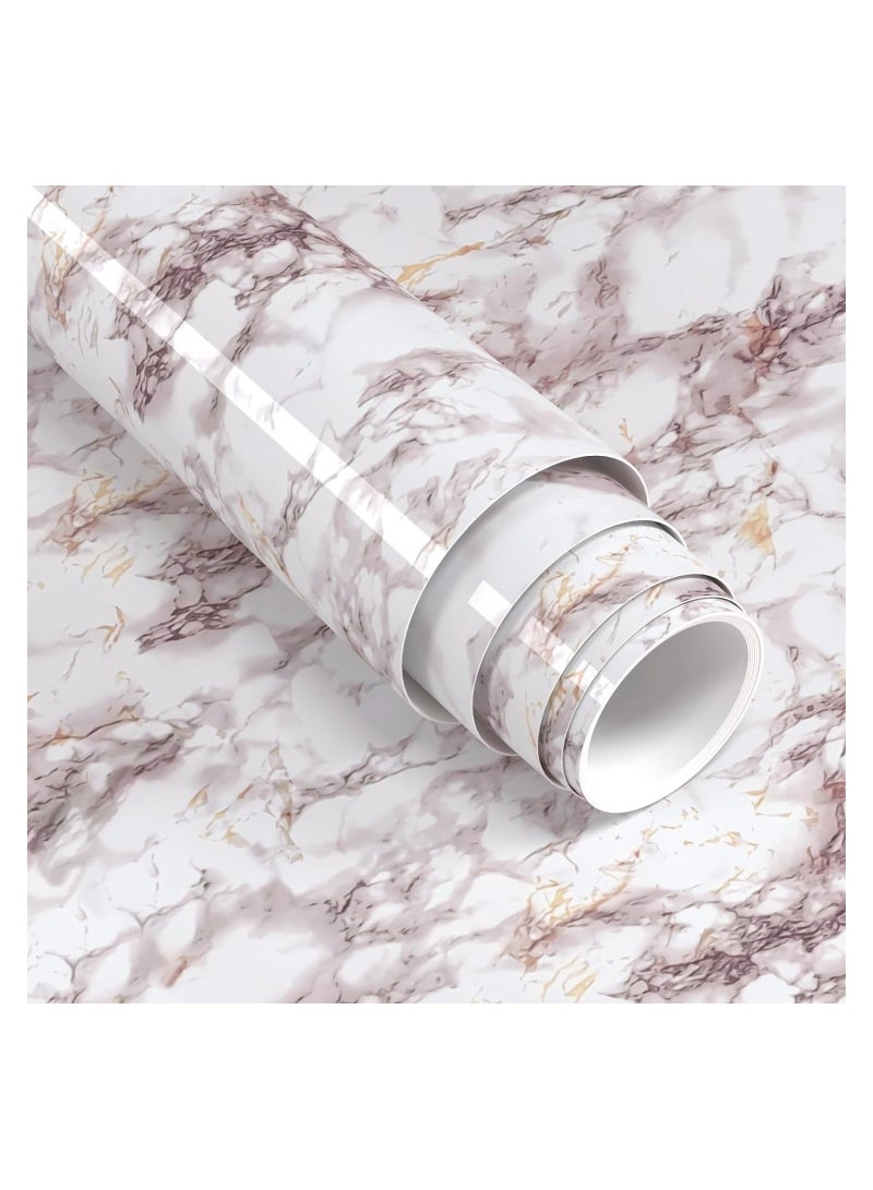 SYOSI White Marble Wallpaper Peel and Stick 15.8x393In Contact Paper Countertop Waterproof Self Adhesive Removable Wall Cabinet Covering for Kitchen Home Décor - Image 1