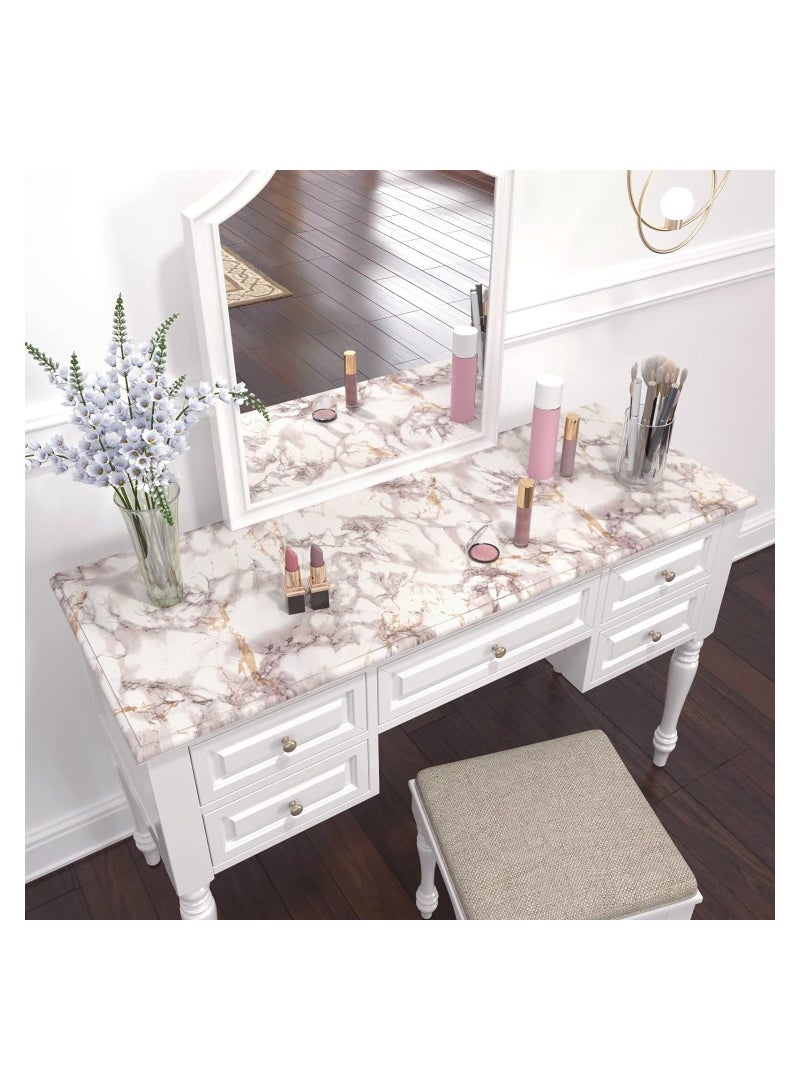 SYOSI White Marble Wallpaper Peel and Stick 15.8x393In Contact Paper Countertop Waterproof Self Adhesive Removable Wall Cabinet Covering for Kitchen Home Décor - Image 5