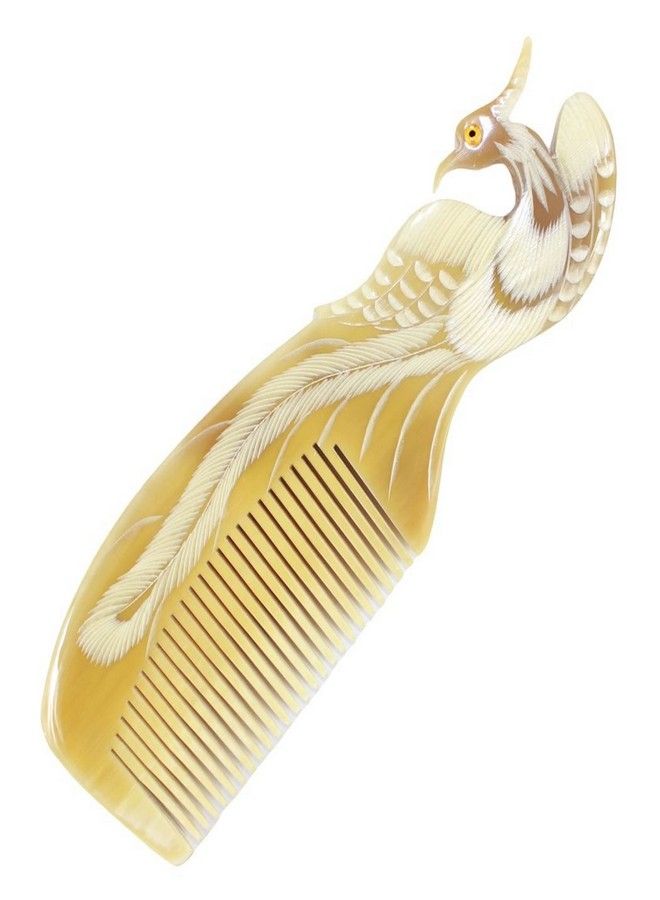 Gullor Hand Made Genuine Ox Horn Pocket Comb Zodiac - Phoenix - Image 1
