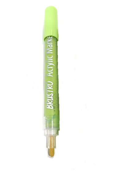 BRUSTRO BRUSTRO Acrylic (DIY) Marker Lime Green (for Craftworks, School Projects, and Other Presentations) Pack of 2  - Image 2