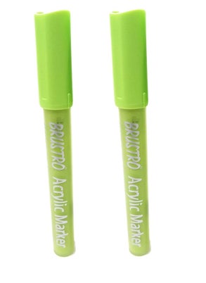 BRUSTRO BRUSTRO Acrylic (DIY) Marker Lime Green (for Craftworks, School Projects, and Other Presentations) Pack of 2  - Image 1
