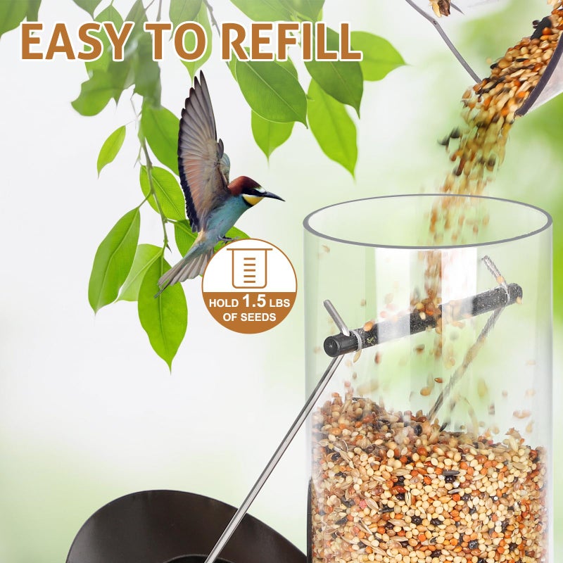 FEED GARDEN Metal Bird Feeder - 6 Port Tube Feeder for Outdoors, Heavy Duty Squirrel Proof with Metal Lid, Easy Fill & Clean, Weather Resistant Copper Finish, 13 Inch - Image 4