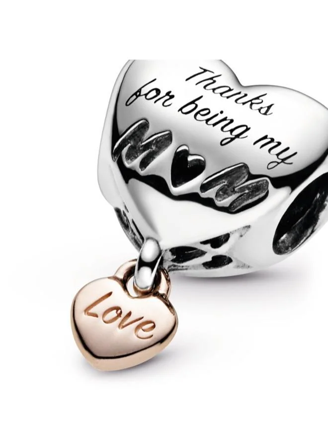 PANDORA Love You Mum Heart Charm