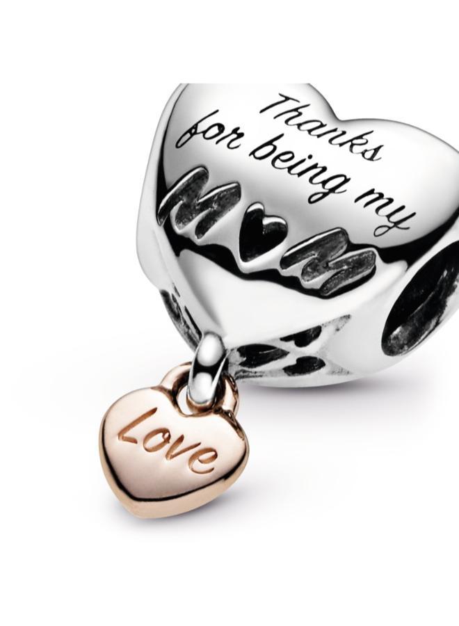 PANDORA Love You Mum Heart Charm - Image 2