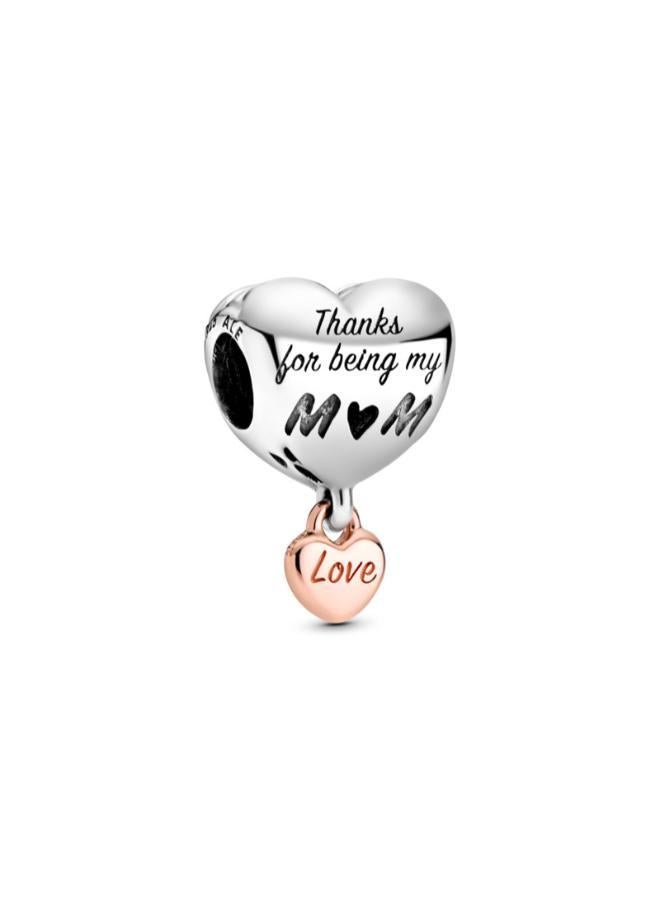 PANDORA Love You Mum Heart Charm - Image 1