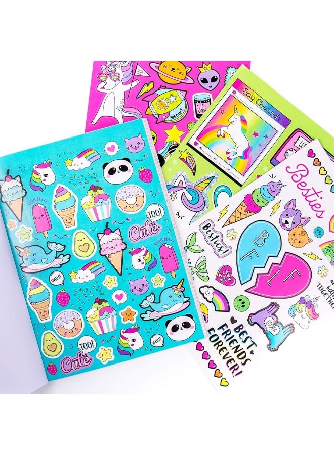 Just My Style 1500+ Stickers, Kawaii Y2K Sticker Book with Positivity Quotes, Sweet Treats, Unicorns, Fun Craft Stickers, for Girls Kids Teens Adults - Image 4