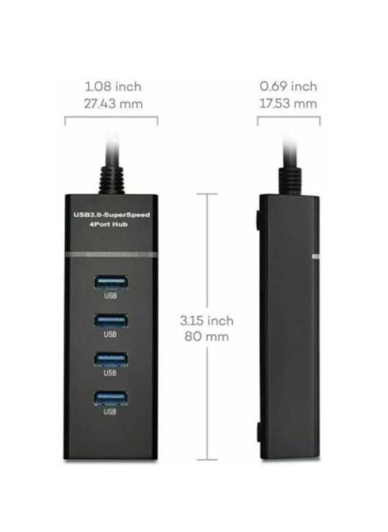 Generic - USB Hub 4-Port USB 3.0 Ultra Slim Data Hub Multi USB Hub Splitter Lead Adapter Cable USB Splitter For Macbook, Mac Mini/Pro, Surface Pro, Notebook Pc, Laptop, USB Flash Drives, And Mobile HDD - Image 1