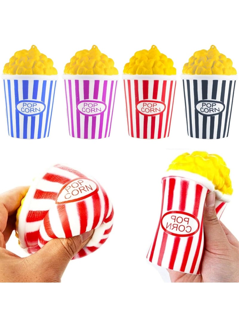 MAGIC VAULT 4pcs Popcorn Squishy Toy Set | Jumbo Slow Rising Scented Stress Relief Toys | Kawaii Fidget Sensory Toy for Kids & Adults - Image 1