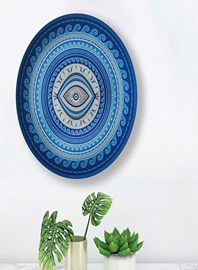 JIKRAA® Alluring Rare Handcrafted Printed Ceramic Designer Plate with Stand | Evil Eye Wall Plate | 10 inch | Evil Eye Ceramic Plate Decor - Image 1