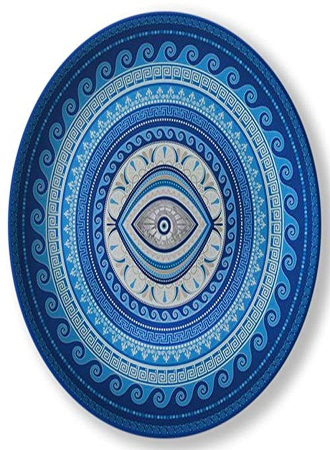 JIKRAA® Alluring Rare Handcrafted Printed Ceramic Designer Plate with Stand | Evil Eye Wall Plate | 10 inch | Evil Eye Ceramic Plate Decor - Image 2