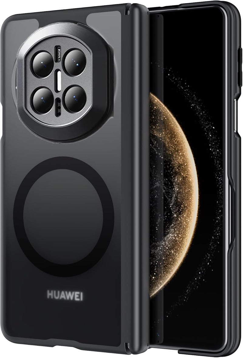 حافظة مغناطيسية لهاتف HUAWEI Mate X7 [متوافقة مع Mag-Safe] نحيفة للغاية مع ظهر نصف شفاف غير لامع غطاء حماية مضاد للصدمات لهاتف HUAWEI Mate X7، ��سود - Image 1