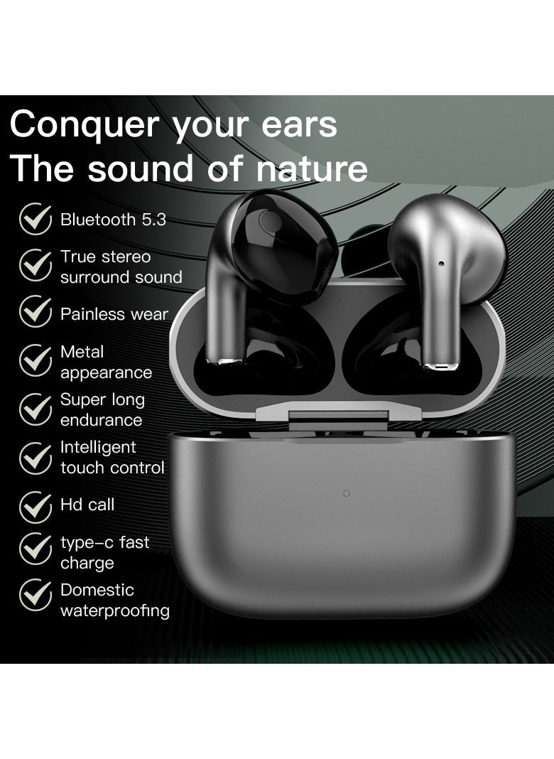 Generic Wiredless Earbuds, Noise Reduction, Adaptive Noise Cancelling to Ears and Environment, HI-FI, LDAC, 3D Audio,Bass dolby,IPX7 Waterproof  100H Battery, Bluetooth 5.3, Metallic  - Image 2