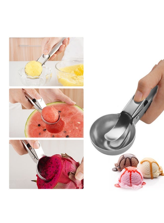مغرفة متعددة الوظائف من الفولاذ المقاوم للصدأ 304 بطول 7 بوصات للآيس كريم والفواكه وكرات اللحم - Image 1