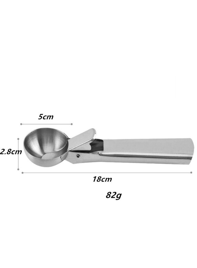 مغرفة متعددة الوظائف من الفولاذ المقاوم للصدأ 304 بطول 7 بوصات للآيس كريم والفواكه وكرات اللحم - Image 3