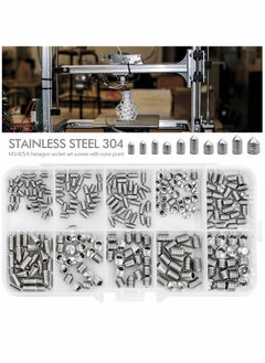 Y&D Stainless Steel Grub Cone Point Hex Socket Screws Set, 260 Pcs Metric Thread Allen Key Cup Screw Set with M3 M4 M5 M6 for Door Handles Faucet Light Fixture  - Image 4