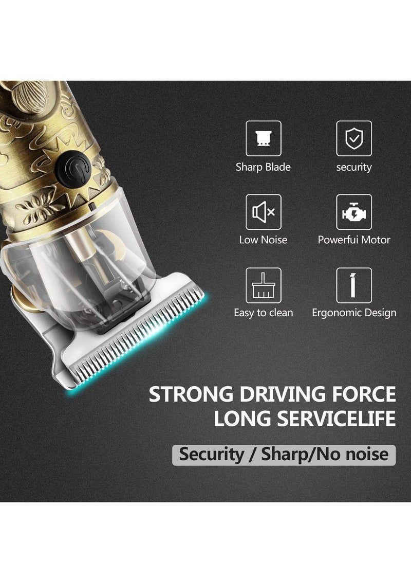 ELTRAZONE Hair Clippers for Men,Electric Pro Li Outliner Grooming Zero Gapped Baldheaded Hair Clippers Rechargeable Cordless Close Cutting T-Blade Trimmer for Men (Gold) - Image 4