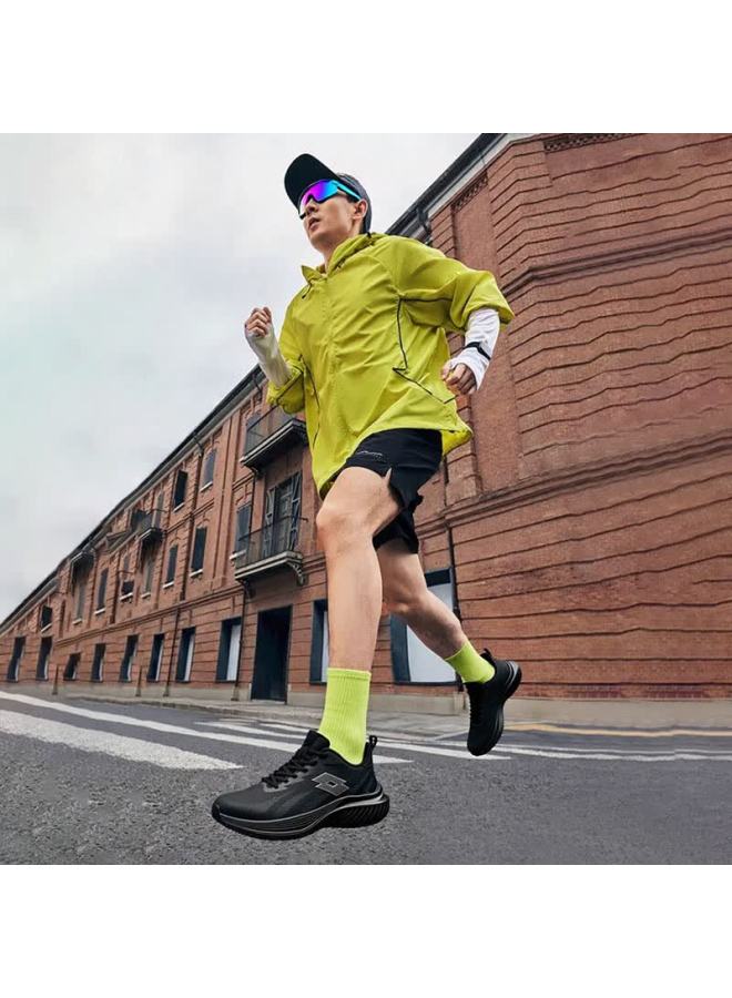 Lotto Men's Spring Soft Sole Water-repellent Leather Sports Running Shoes Shock Absorption Casual Shoes Black 44 - Image 2