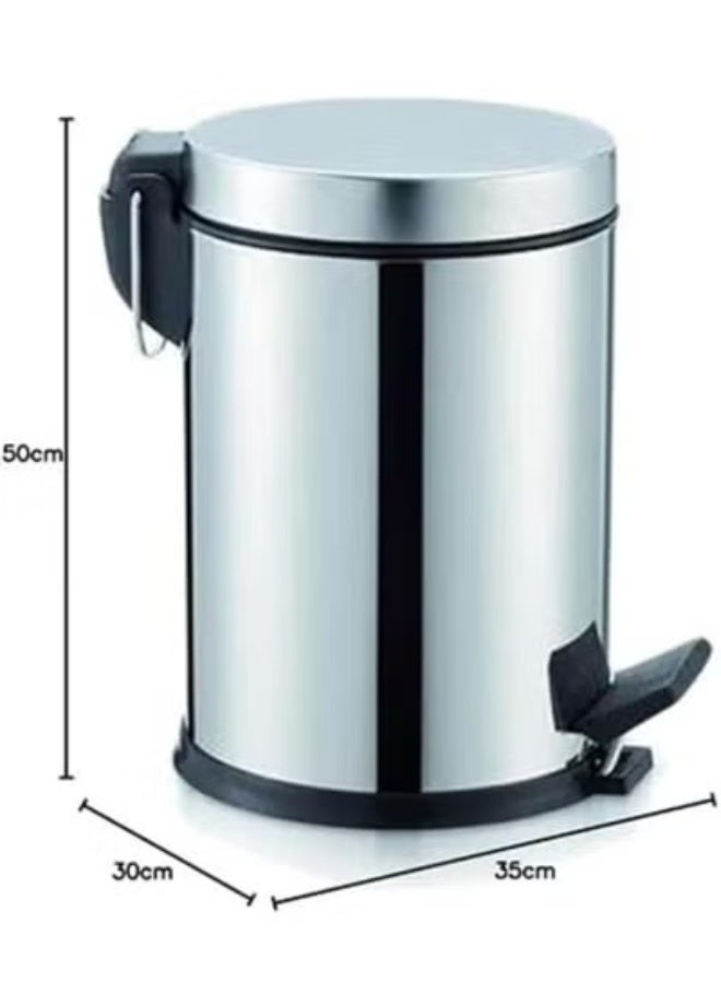 Stainless Steel Trash Can – Compact 3 L Swing-Lid Waste Bin with Foot Pedal & Inner Plastic Bucket for Easy Cleaning – Practical for Daily Use - Image 2