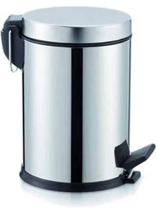 Stainless Steel Trash Can – Compact 3 L Swing-Lid Waste Bin with Foot Pedal & Inner Plastic Bucket for Easy Cleaning – Practical for Daily Use - Image 3