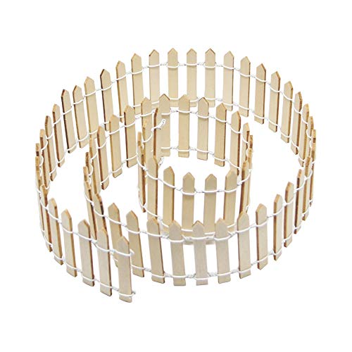 Prsildan 40 Inches Miniature Fairy Garden Fence, DIY Wood Picket Fence Mini Ornament for Home Garden - Image 1