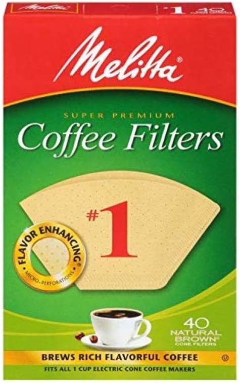 Melitta Melitta 620122 Size 1 Natural Brown Coffee Filters 40 Count
