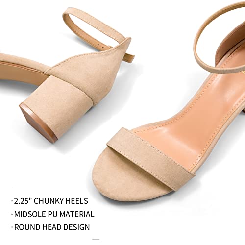 mysoft Women's Chunky Low Heels Open Toe Block Heeled Dress Ankle Strap Pump Wedding Sandals - Image 3