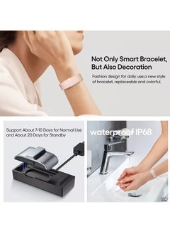 Jstyle 2208A Smart Bracelet Heart Rate Blood Pressure Monitor Pedometer Sport Fitness Tracker Men Women Electronic Bracelet (Pink)  - Image 3