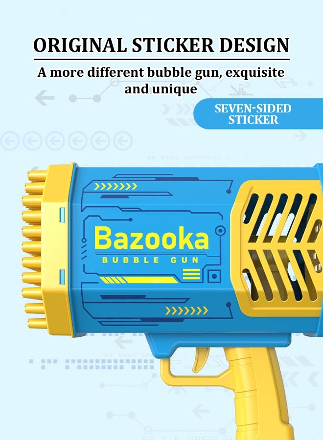 بازوكا لعبة فقاعات مسدس فقاعات ديزدرت هوم مسدس فقاعات مطور مع ضوء ومحلول فقاعات بـ69 فتحة للاطفال، لعبة صيفية لحفلات اعياد الميلاد وحفلات الزفاف في الاماكن المغلقة والمفتوحة - مسدس فقاعات بينك - Image 3