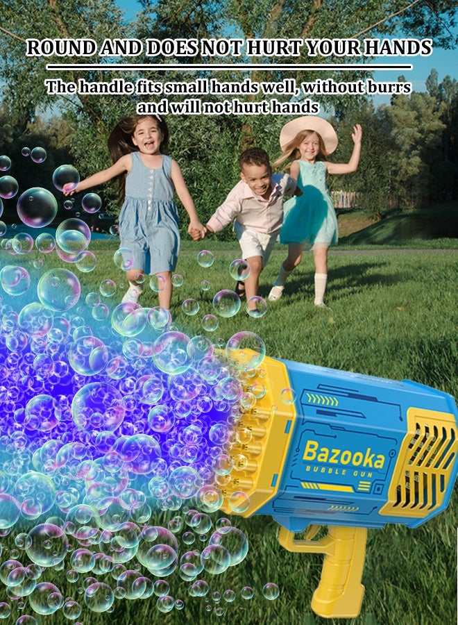 بازوكا لعبة فقاعات مسدس فقاعات ديزدرت هوم مسدس فقاعات مطور مع ضوء ومحلول فقاعات بـ69 فتحة للاطفال، لعبة صيفية لحفلات اعياد الميلاد وحفلات الزفاف في الاماكن المغلقة والمفتوحة - مسدس فقاعات بينك - Image 2