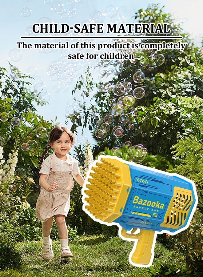 بازوكا لعبة فقاعات مسدس فقاعات ديزدرت هوم مسدس فقاعات مطور مع ضوء ومحلول فقاعات بـ69 فتحة للاطفال، لعبة صيفية لحفلات اعياد الميلاد وحفلات الزفاف في الاماكن المغلقة والمفتوحة - مسدس فقاعات بينك - Image 4