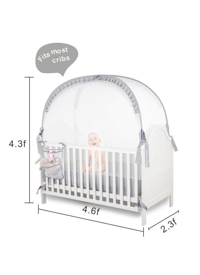 Zxplo Baby Safety Crib Tent Infant Pop Up Mosquito Net Nursery Bed Canopy Netting Cover Keep Baby From Climbing Out With Hanging Diaper Storage Bag Grey - pzsku/Z81A150B7B972A25B8D8CZ/45/_/1721048038/0f00dc57-4d7e-40a9-ace9-e20aaa7b3bb5