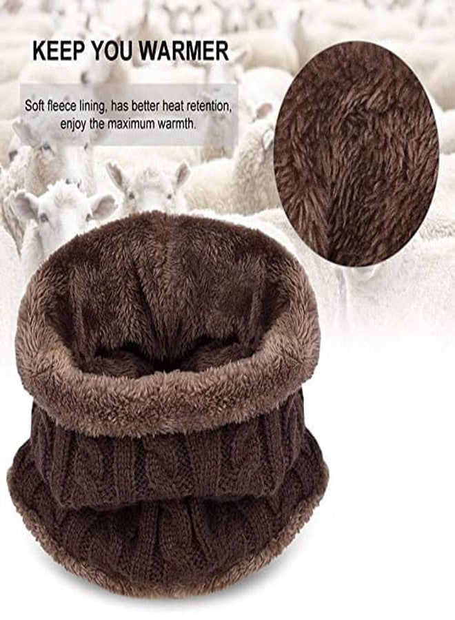 BeFall Winter Warm Hat Boy's & Girl's Outdoor Sports Hedging Hat Scarf Set Boys Girls (8-14 Years) Warm Fleece Cap Scarf Set Ski Equipment (Brown) - Image 5
