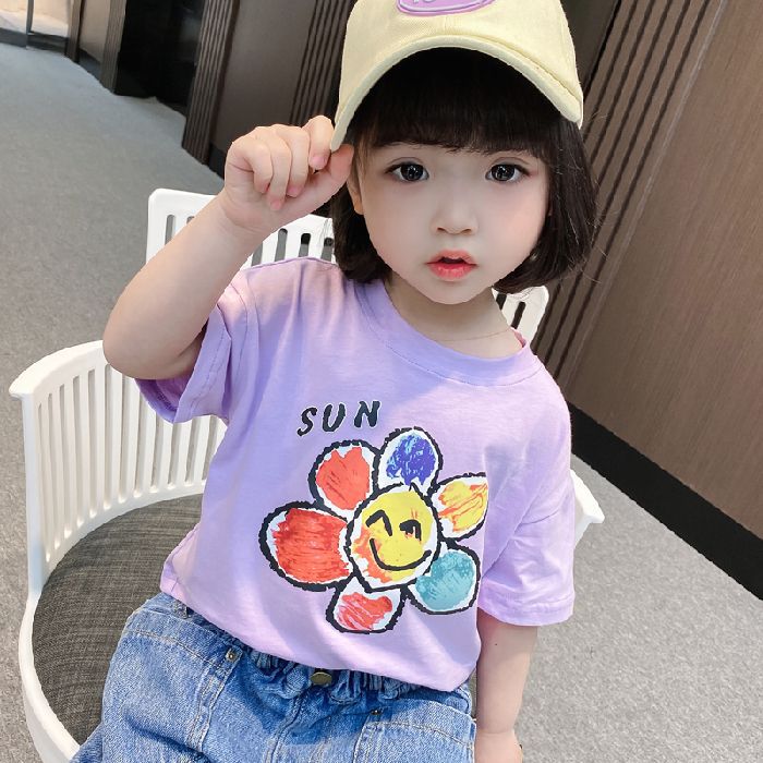 Girls' Pure Cotton T-Shirt Summer Short-Sleeve 2026 New Stylish And Trendy Top For Older Children Children'S Clothing Trendy - Image 1