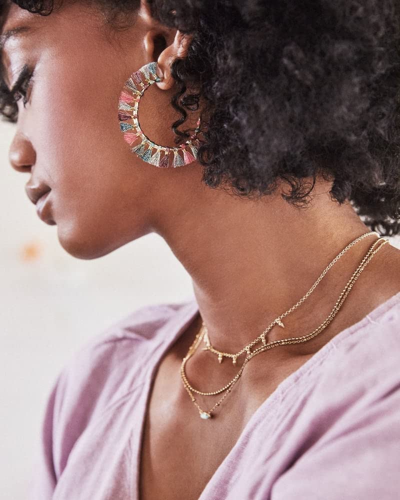 Kendra Scott قلادة كيندرا سكوت إميلي متعددة الأشرطة للنساء، مجوهرات عصرية، مطلية بالروديوم، بلاتين دروزي - Image 3
