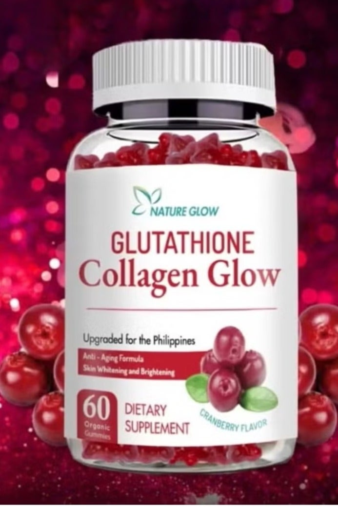 Nature Glow Glutathione Collagen Glow Gummies – Antioxidant & Skin Support Formula, 60 Cranberry Flavored Gummies - Image 1