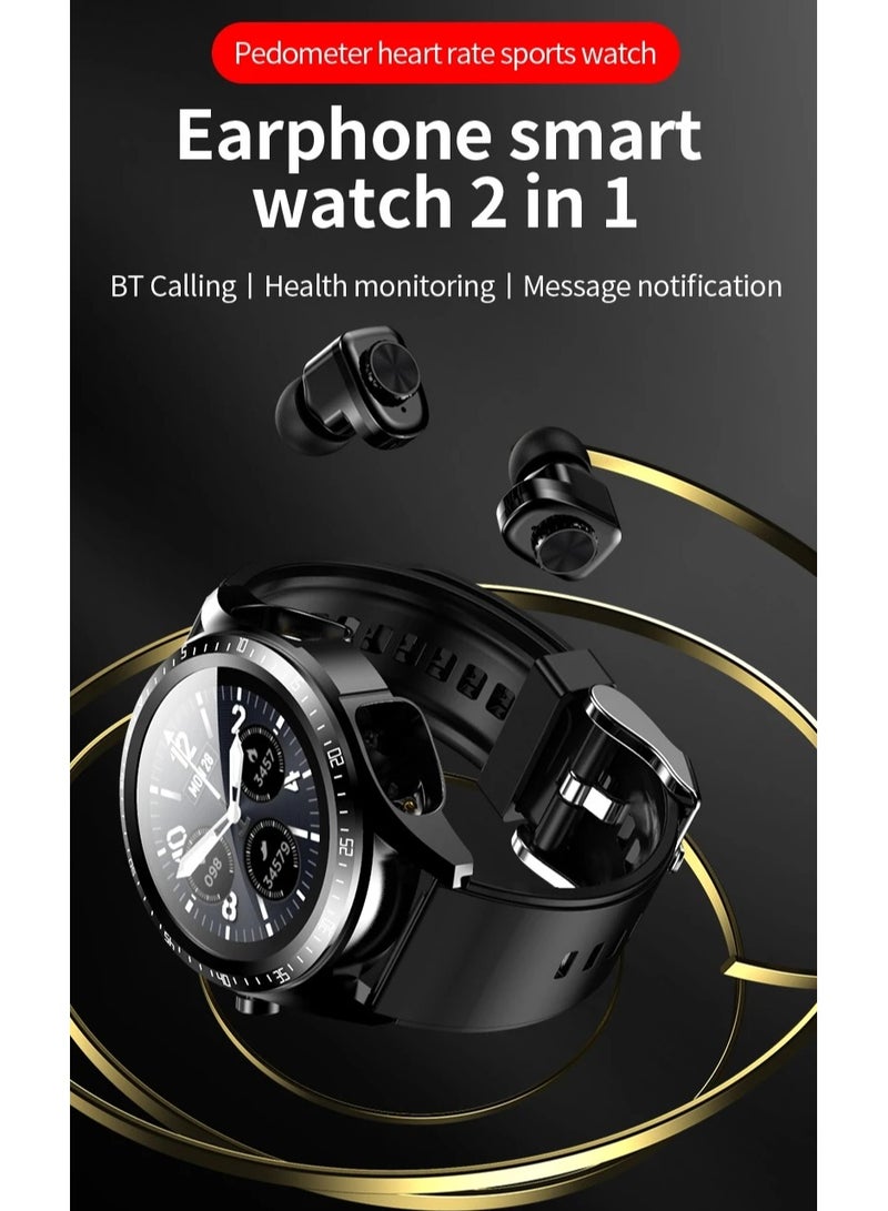 AROAQ JM03 Smart Watch Men TWS Earphones Bluetooth Call Music Control Blood Pressure Detection Smartwatch Android IOS - Image 2