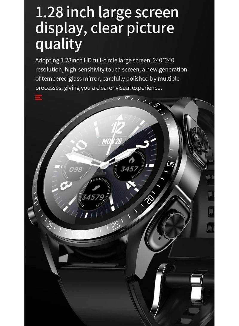 AROAQ JM03 Smart Watch Men TWS Earphones Bluetooth Call Music Control Blood Pressure Detection Smartwatch Android IOS - Image 3