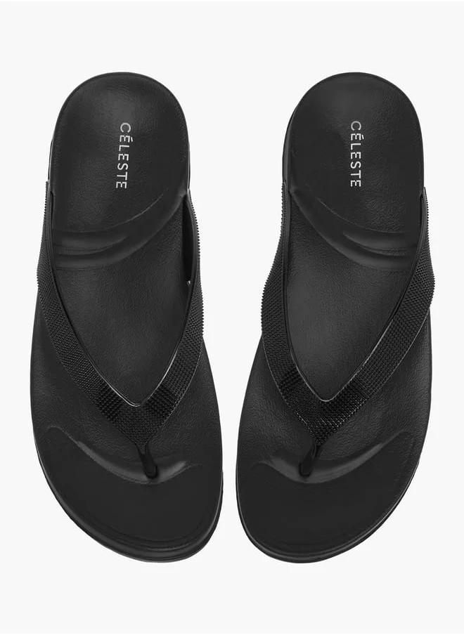 Celeste Womens Solid Slip-On Thong Slippers