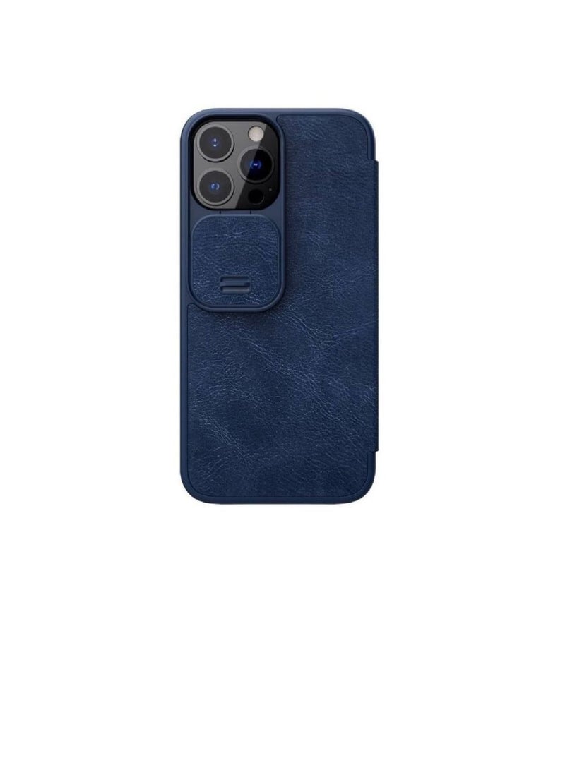 Nillkin iPhone 14 Pro Max Wallet Case with Card Holder & Slide Camera Cover PU Leather Flip Case Durable Shockproof Cover for iPhone 14 Pro Max Phone Case 6.7 Inch Blue - Image 1